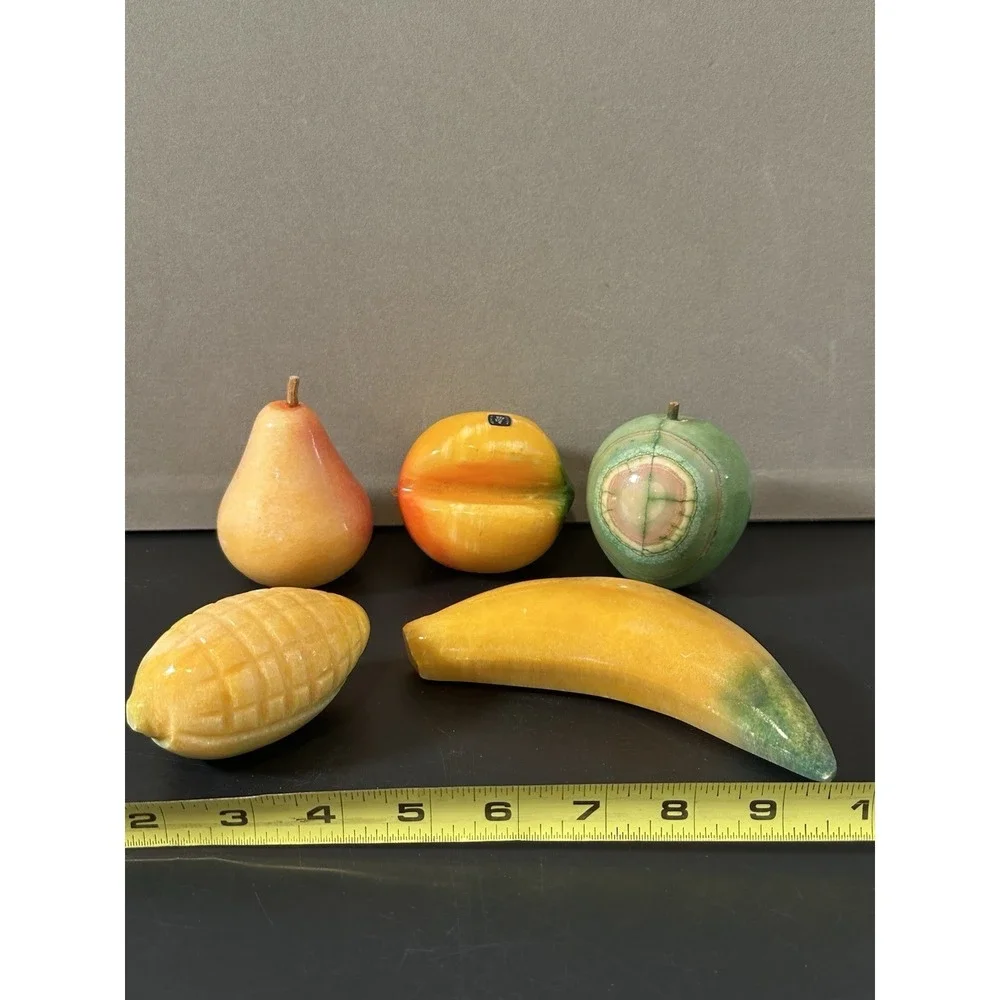 fruit‎ Stone paperweight Lot Of 5